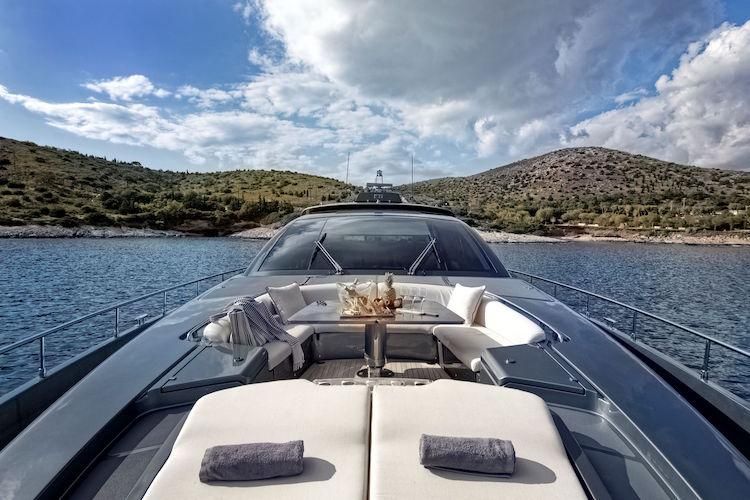 Luxury yacht lounge sundeck, Athens yachts, Athens yacht charter