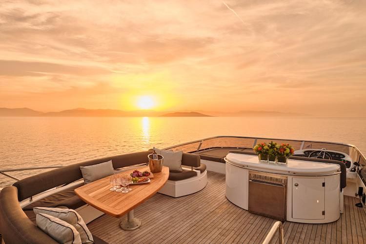 Luxury Yacht Sundeck, Sundeck Sunset, Greece yachting