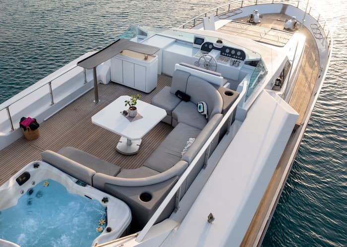 superyacht jacuzzi, water toys, superyacht rental Athens