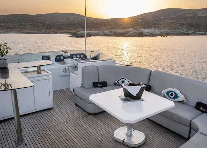 luxury yacht deck Greece, superyacht rental Athens, Greece yachting