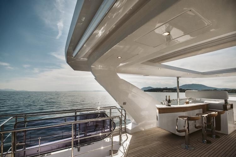 yacht sundeck bar, yacht party Greece, weekly yacht charter