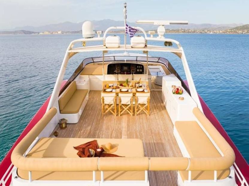 High Speed Yacht Sundeck , Athens yachting, motor yacht rental Athens